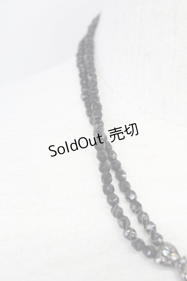 画像4: INGEBORG / リボンストーンネックレス  黒 T-25-10-29-047-LO-AC-SA-ZT (4)