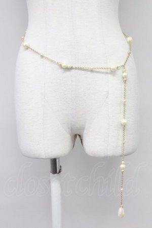 画像: INGEBORG / パールチェーンベルト  白Ｘゴールド T-25-10-29-051-LO-ZA-SA-ZT