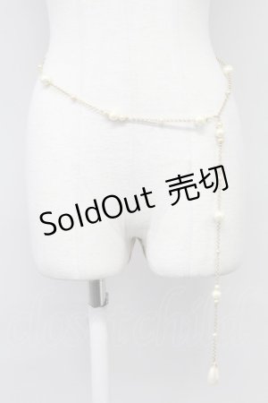 画像: INGEBORG / パールチェーンベルト  白Ｘゴールド T-25-10-29-051-LO-ZA-SA-ZT432