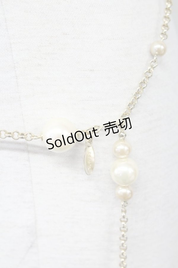 画像2: INGEBORG / パールチェーンベルト  白Ｘゴールド T-25-10-29-051-LO-ZA-SA-ZT432 (2)