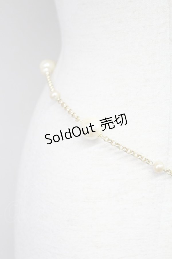 画像3: INGEBORG / パールチェーンベルト  白Ｘゴールド T-25-10-29-051-LO-ZA-SA-ZT432 (3)