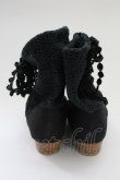 画像2: PINK HOUSE / 綿レースショートブーツ  ブラック T-25-10-29-054-LO-SH-SA-ZT (2)