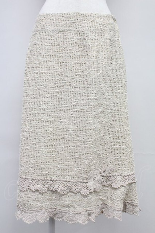 画像1: INGEBORG / フラワーニットモチーフスカート 13 アイボリー T-25-10-29-005-LO-SK-SA-ZT (1)