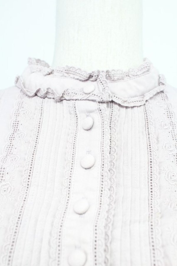 画像3: PINK HOUSE / ローズレース半袖チュニックブラウス  ラベンダー T-25-10-29-001-LO-BL-SA-ZT (3)