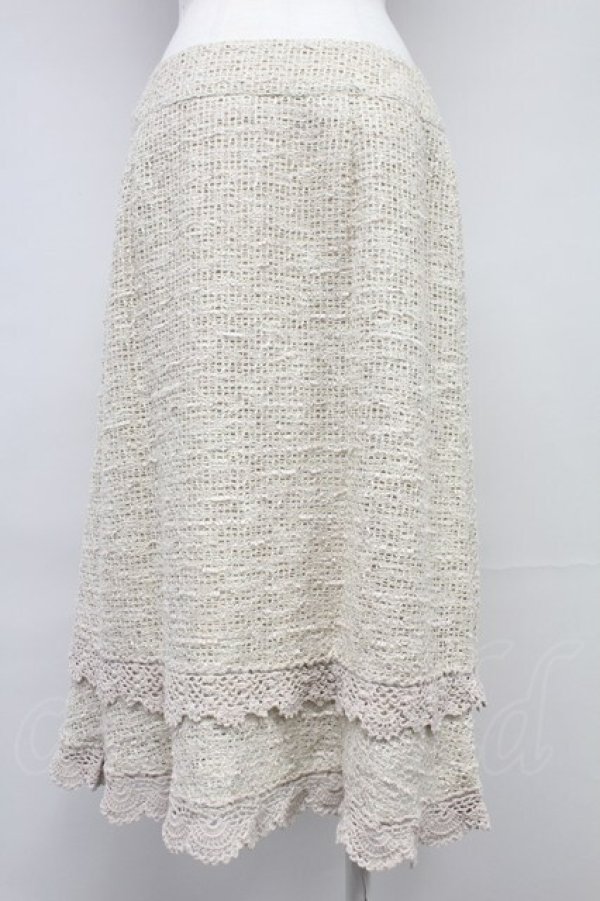 画像2: INGEBORG / フラワーニットモチーフスカート 13 アイボリー T-25-10-29-005-LO-SK-SA-ZT (2)