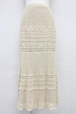 画像: INGEBORG / レースニットスカート  アイボリー T-25-10-29-006-LO-SK-SA-ZT