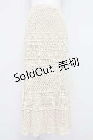 画像: INGEBORG / レースニットスカート  アイボリー T-25-10-29-006-LO-SK-SA-ZT431