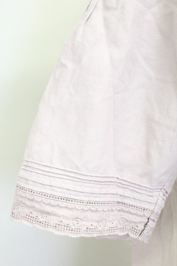 画像4: PINK HOUSE / ローズレース半袖チュニックブラウス  ラベンダー T-25-10-29-001-LO-BL-SA-ZT (4)