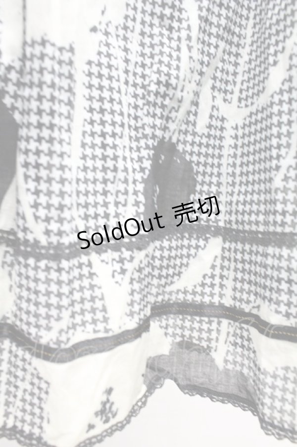 画像5: PINK HOUSE / フラワー千鳥柄スカート  黒X白 T-25-10-29-008-LO-SK-SA-ZT (5)