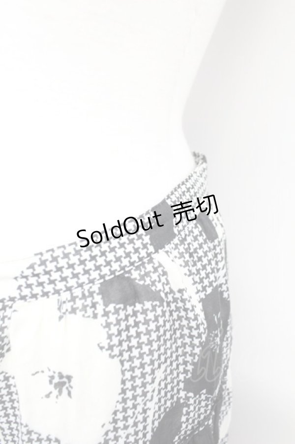 画像6: PINK HOUSE / フラワー千鳥柄スカート  黒X白 T-25-10-29-008-LO-SK-SA-ZT (6)