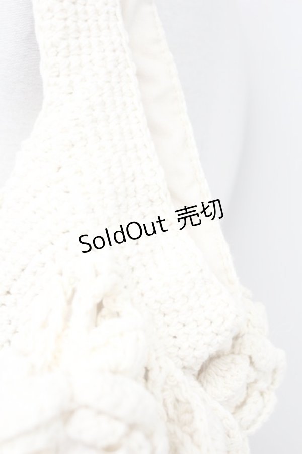 画像4: PINK HOUSE / フラワーモチーフ&リボンニットバッグ  アイボリー T-25-10-29-009-LO-BG-SA-ZT (4)