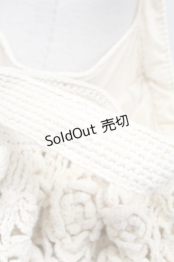 画像6: PINK HOUSE / フラワーモチーフ&リボンニットバッグ  アイボリー T-25-10-29-009-LO-BG-SA-ZT (6)