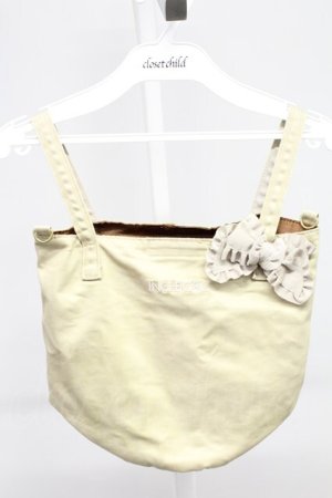 画像: INGEBORG / ロゴ刺繍リボン付きバケツバック  カーキ T-25-10-29-010-LO-BG-SA-ZT