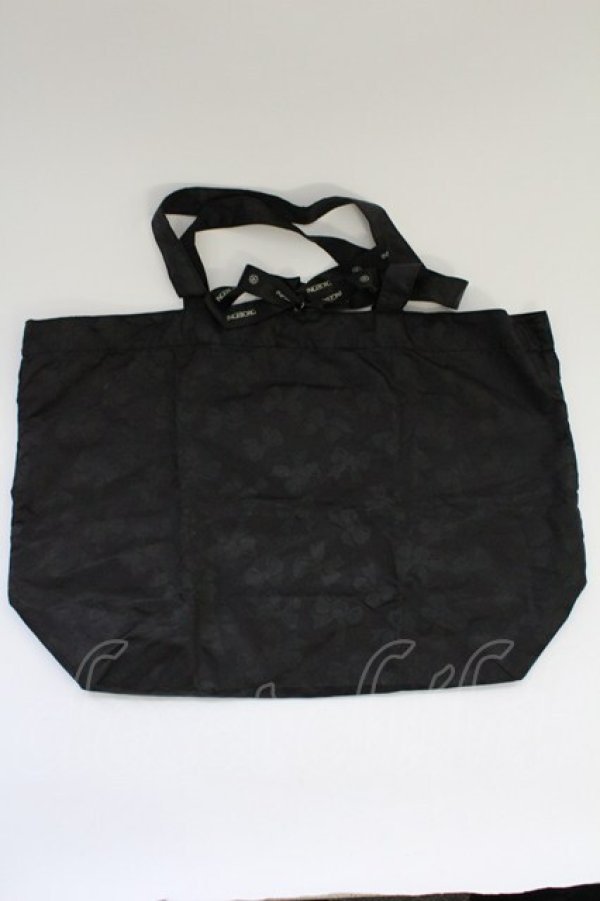 画像2: INGEBORG / リボンプリントバッグ  黒 T-25-10-29-015-LO-BG-SA-ZT (2)