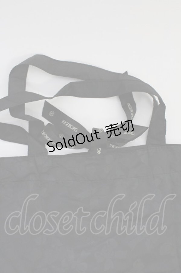 画像3: 【SALE】INGEBORG / リボンプリントバッグ  黒 T-25-10-29-015-LO-BG-SA-ZT-K026 (3)