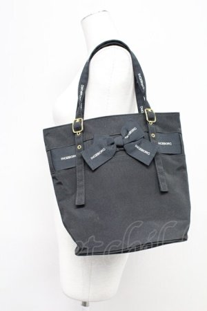 画像: INGEBORG / ロゴベルトリボンハンドバッグ  黒Ｘゴールド T-25-10-29-016-LO-BG-SA-ZT