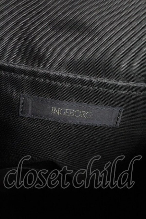 画像5: INGEBORG / ロゴベルトリボンハンドバッグ  黒Ｘゴールド T-25-10-29-016-LO-BG-SA-ZT (5)