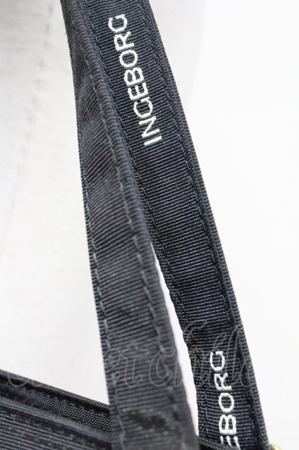 画像6: INGEBORG / ロゴベルトリボンハンドバッグ  黒Ｘゴールド T-25-10-29-016-LO-BG-SA-ZT (6)