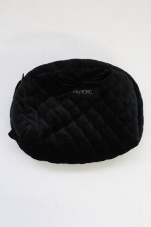 画像: INGEBORG / ロゴリボンポーチ  黒 T-25-10-29-017-LO-BG-SA-ZT