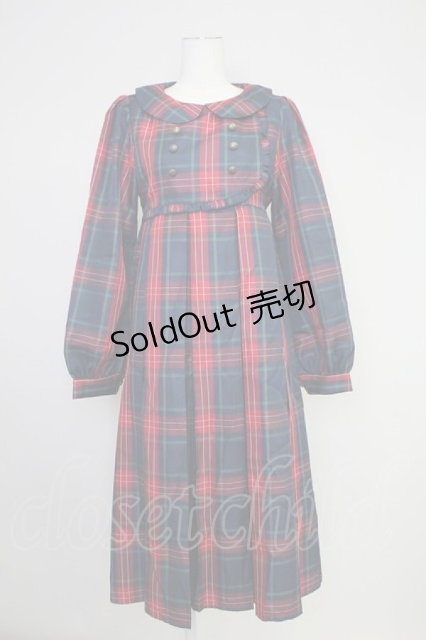 画像1: FLC / MINA*タータンチェックワンピース S 赤チェック T-25-10-30-027-LO-OP-SA-ZI (1)