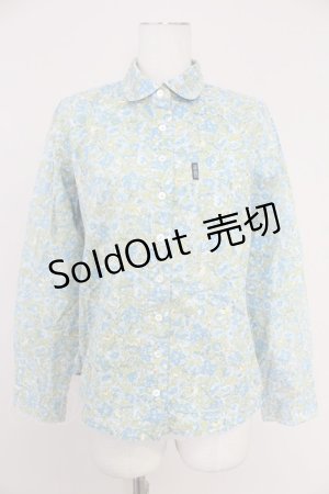 画像: PINK HOUSE / フラワー総柄ブラウス L 青 T-25-10-30-004-LO-BL-SA-ZI