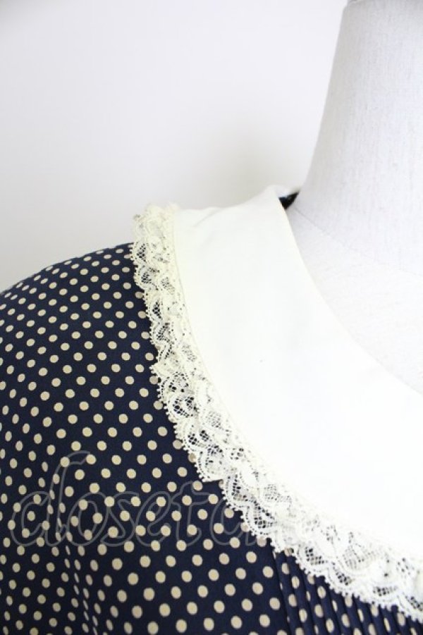 画像5: PINK HOUSE / 丸襟ドットワンピース  ネイビーＸアイボリー T-25-10-30-030-LO-OP-SA-ZT (5)
