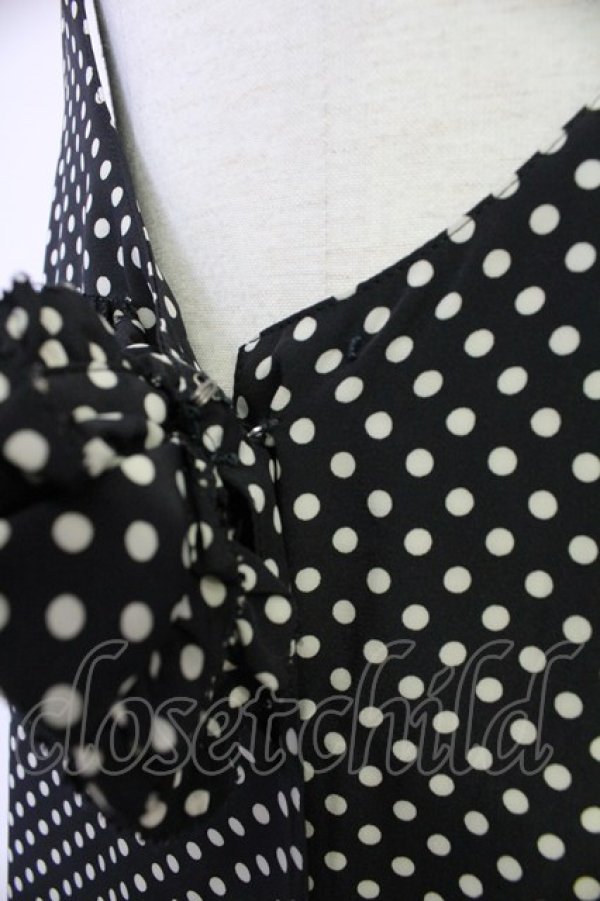 画像4: PINK HOUSE / リボンドットジャンパースカート  黒Ｘ白 T-25-10-30-031-LO-OP-SA-ZT (4)