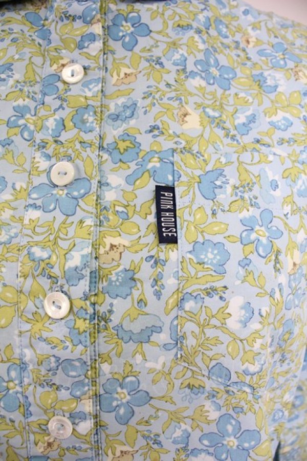 画像3: PINK HOUSE / フラワー総柄ブラウス L 青 T-25-10-30-004-LO-BL-SA-ZT (3)