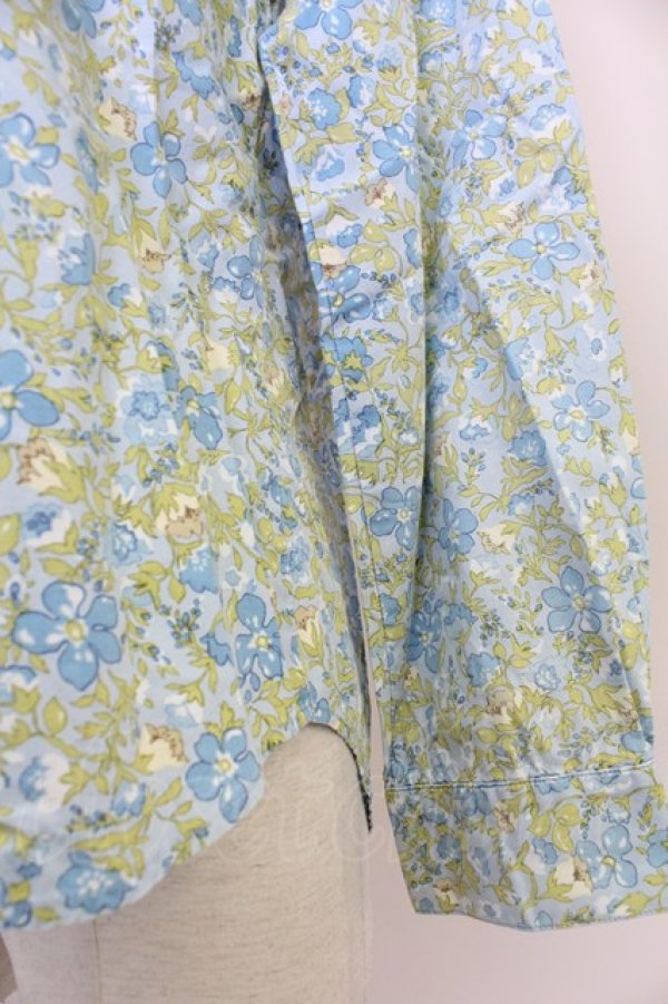 画像4: PINK HOUSE / フラワー総柄ブラウス L 青 T-25-10-30-004-LO-BL-SA-ZT (4)