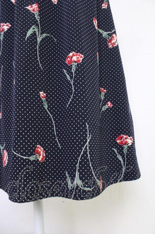 画像6: INGEBORG / カーネーションドットプリント半袖ワンピース  ネイビーＸ赤Ｘ緑 T-25-10-30-033-LO-OP-SA-ZT (6)