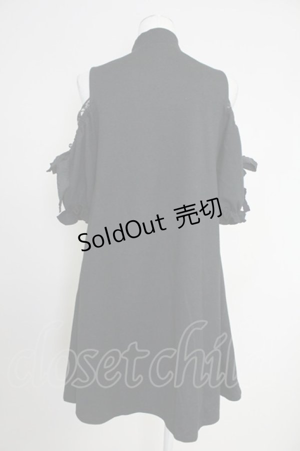 画像2: Ank Rouge / ZIPハイネックオフショルワンピース  黒 T-25-10-30-034-CA-OP-SA-ZI (2)