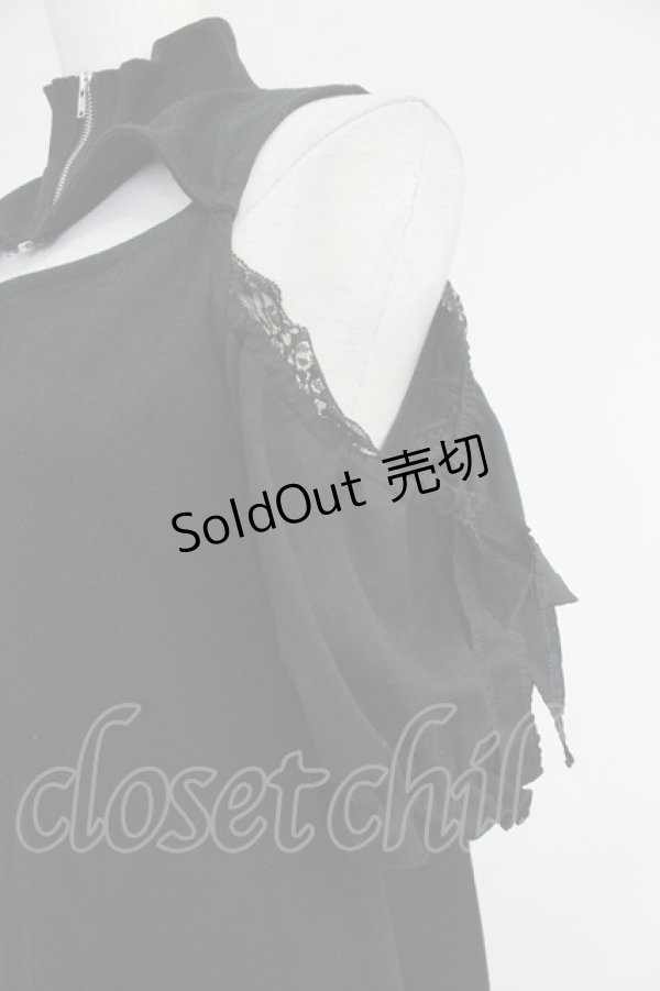 画像5: Ank Rouge / ZIPハイネックオフショルワンピース  黒 T-25-10-30-034-CA-OP-SA-ZI (5)