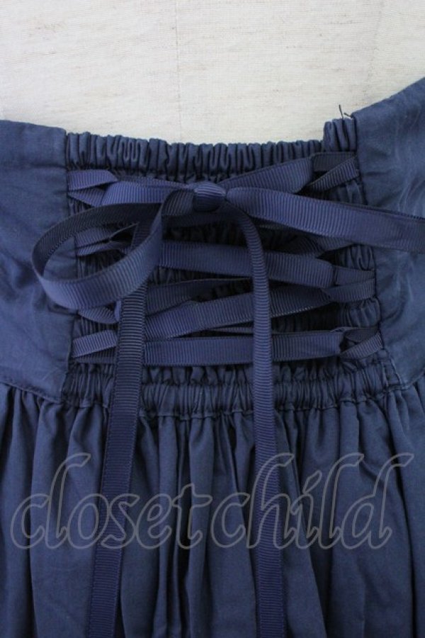 画像3: AND ROMEO / コルセット調スカート アンティークリボン  ネイビー T-25-10-30-039-LO-SK-SA-ZI (3)
