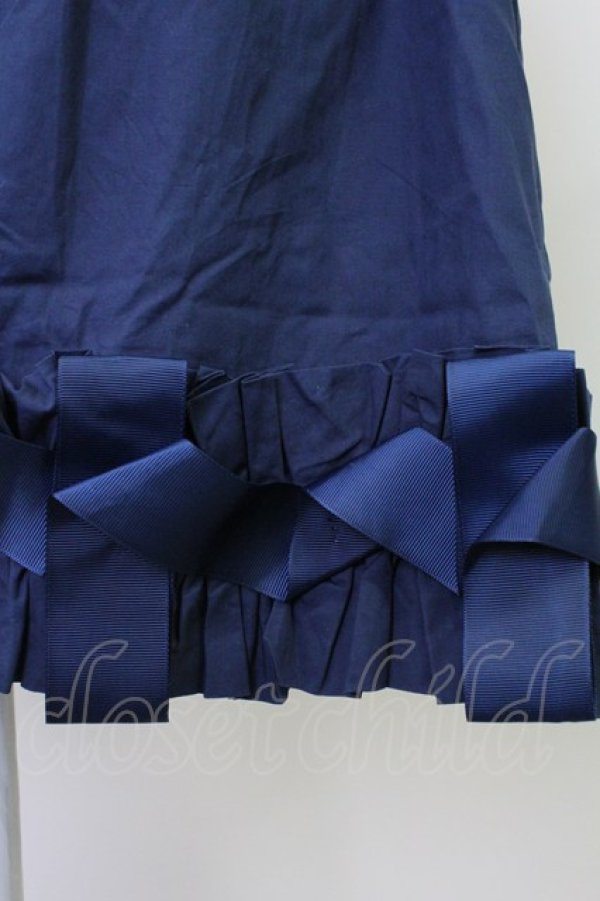 画像5: AND ROMEO / コルセット調スカート アンティークリボン  ネイビー T-25-10-30-039-LO-SK-SA-ZI (5)