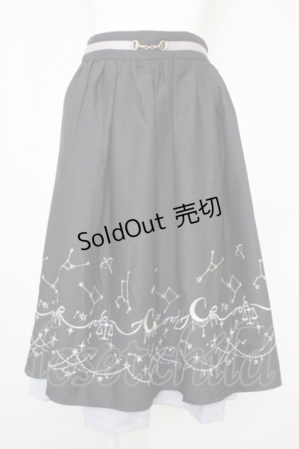 画像1: axes femme POETIQUE / 星座刺繍ビットデザインスカート  黒 T-25-10-30-040-AX-SK-SA-ZI (1)