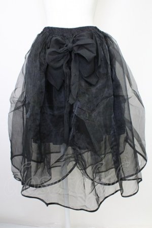 画像: MR corset / リボンチュールスカート  黒 T-25-10-30-042-PU-SK-SA-ZT