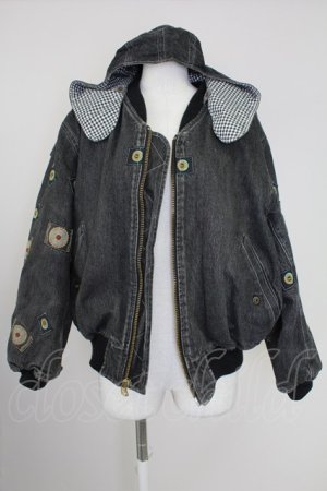 画像: PINK HOUSE / ワッペンデニムブルゾン  黒デニム T-25-10-30-043-LO-JA-SA-ZT