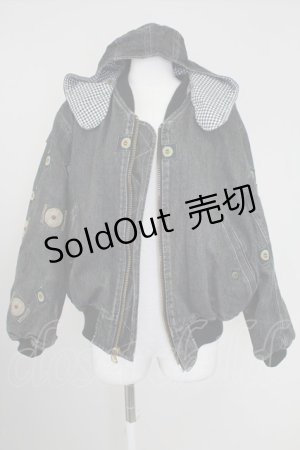 画像: PINK HOUSE / ワッペンデニムブルゾン  黒デニム T-25-10-30-043-LO-JA-SA-ZI