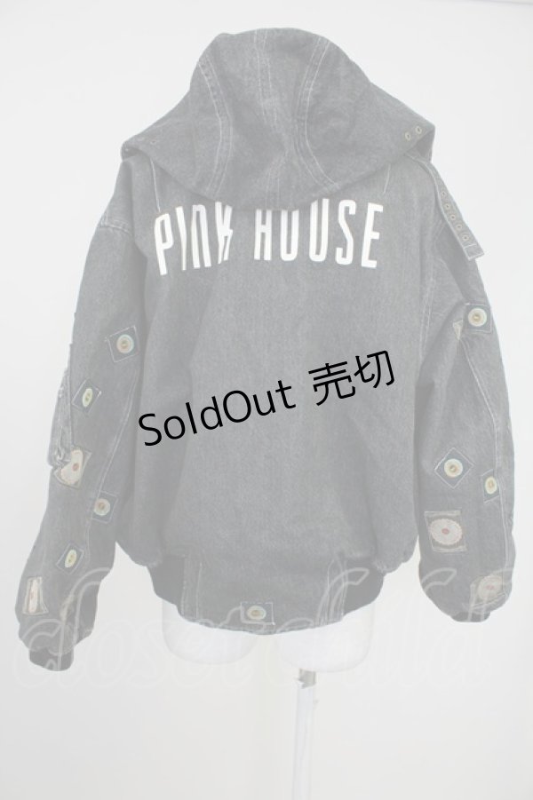 画像2: PINK HOUSE / ワッペンデニムブルゾン  黒デニム T-25-10-30-043-LO-JA-SA-ZI (2)