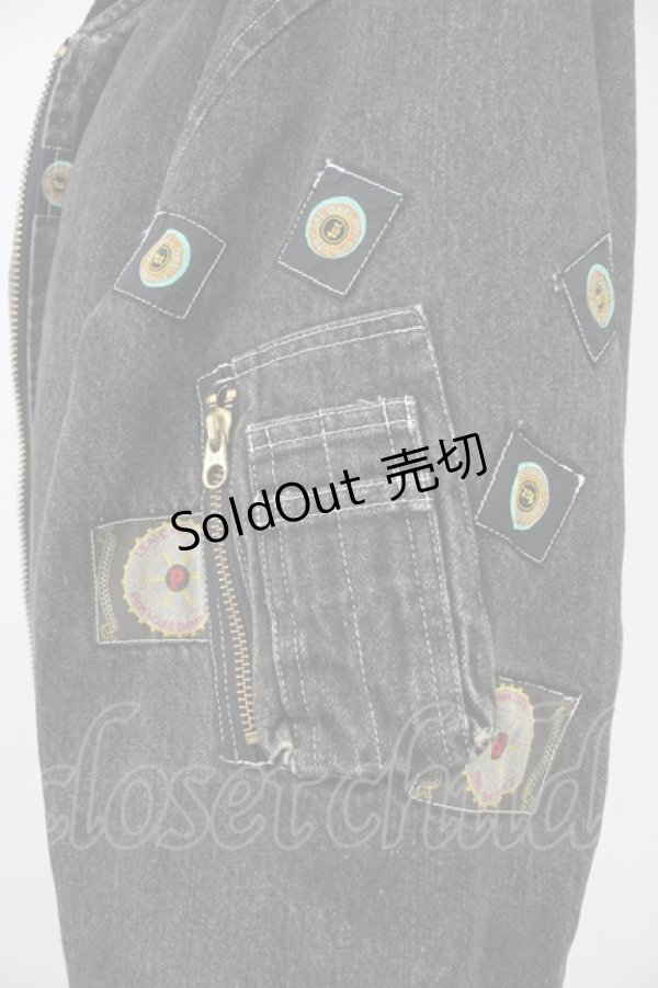 画像6: PINK HOUSE / ワッペンデニムブルゾン  黒デニム T-25-10-30-043-LO-JA-SA-ZI (6)