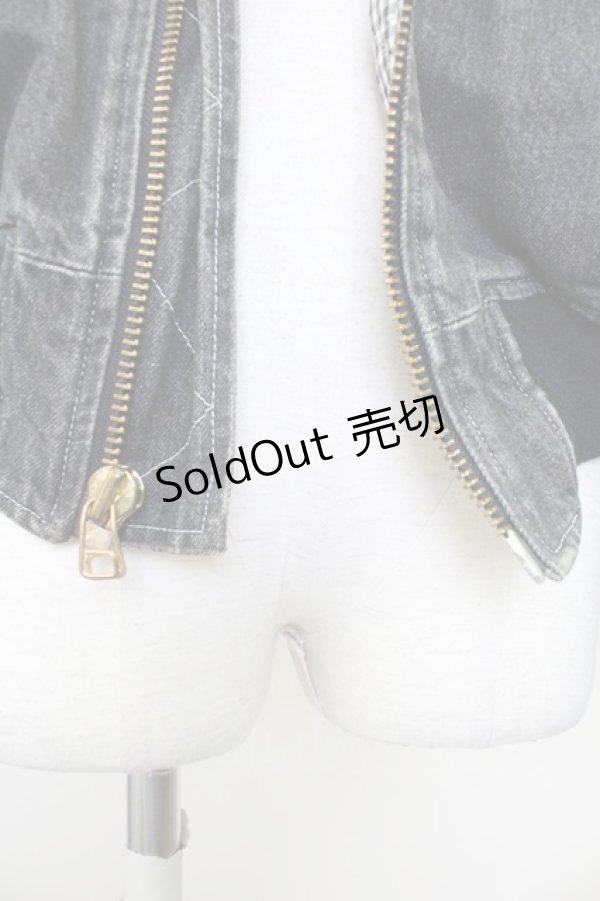 画像10: PINK HOUSE / ワッペンデニムブルゾン  黒デニム T-25-10-30-043-LO-JA-SA-ZI (10)