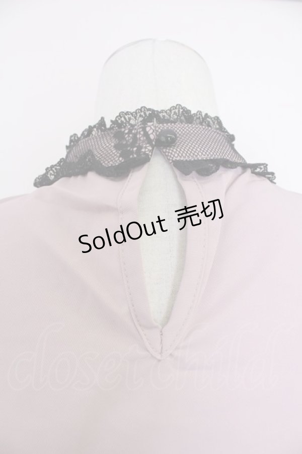 画像5: Rojita / ハートバックルチェーン付き長袖ブラウス  ピンクＸ黒 T-25-10-30-006-LO-BL-SA-ZI (5)