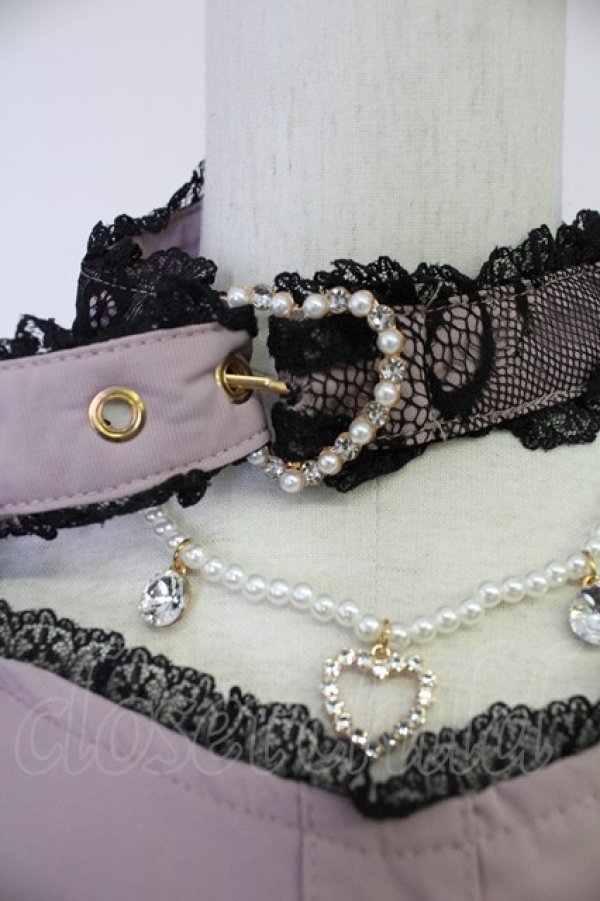 画像6: Rojita / ハートバックルチェーン付き長袖ブラウス  ピンクＸ黒 T-25-10-30-006-LO-BL-SA-ZT (6)