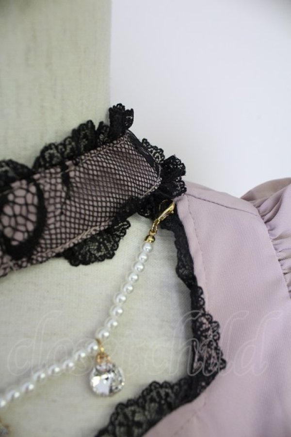 画像7: Rojita / ハートバックルチェーン付き長袖ブラウス  ピンクＸ黒 T-25-10-30-006-LO-BL-SA-ZT (7)