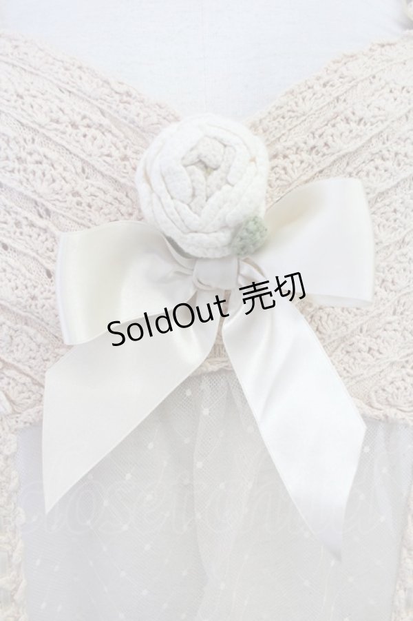 画像3: PINK HOUSE / カメリアモチーフリボンニットベビードール  アイボリー T-25-10-30-001-LO-TO-SA-ZI (3)