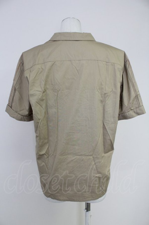 画像2: INGEBORG / 梯子レース半袖開襟ブラウス  ブラウン T-25-10-30-008-LO-BL-SA-ZT (2)