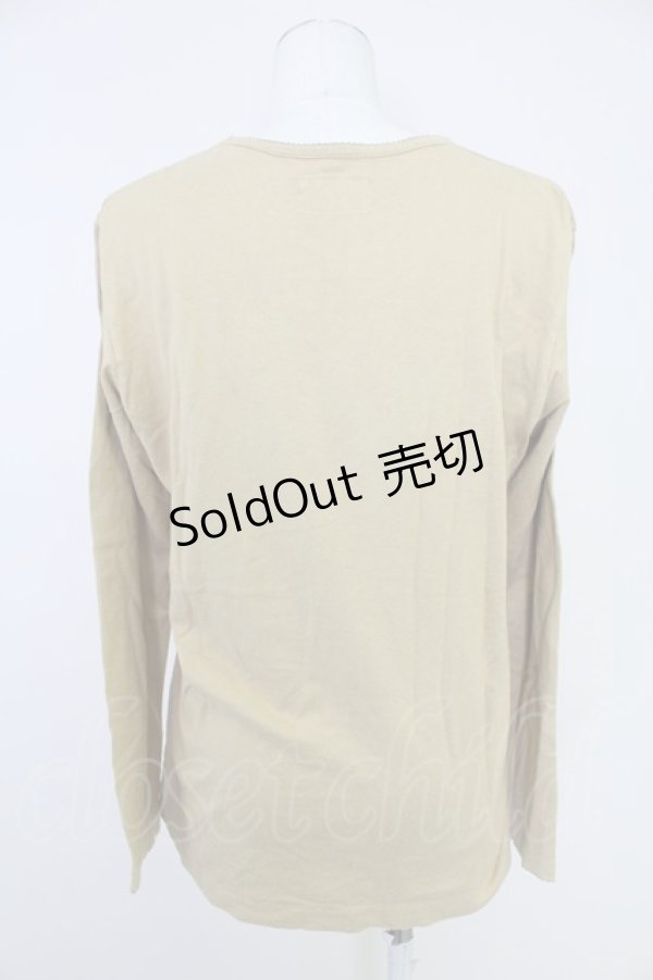 画像2: PINK HOUSE / ミモザ風ブーケプリント&雛菊ワッペンカットソー L ブラウン T-25-10-30-009-LO-TO-SA-ZI (2)