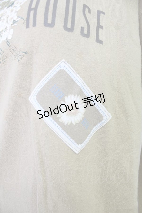 画像4: PINK HOUSE / ミモザ風ブーケプリント&雛菊ワッペンカットソー L ブラウン T-25-10-30-009-LO-TO-SA-ZI (4)