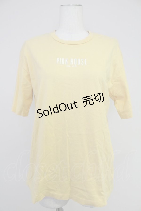 画像1: PINK HOUSE / 後ろロゴワッペン半袖カットソー L イエロー T-25-10-30-010-LO-TO-SA-ZT195 (1)