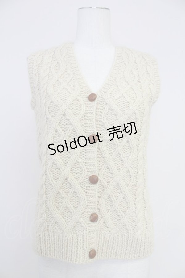 画像1: PINK HOUSE / ニットベスト  アイボリー T-25-10-30-011-LO-TO-SA-ZI (1)